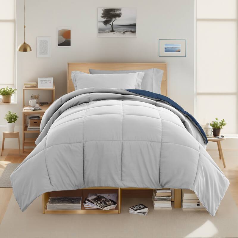 8pc Twin XL Solid Dorm Bedding Bundle
