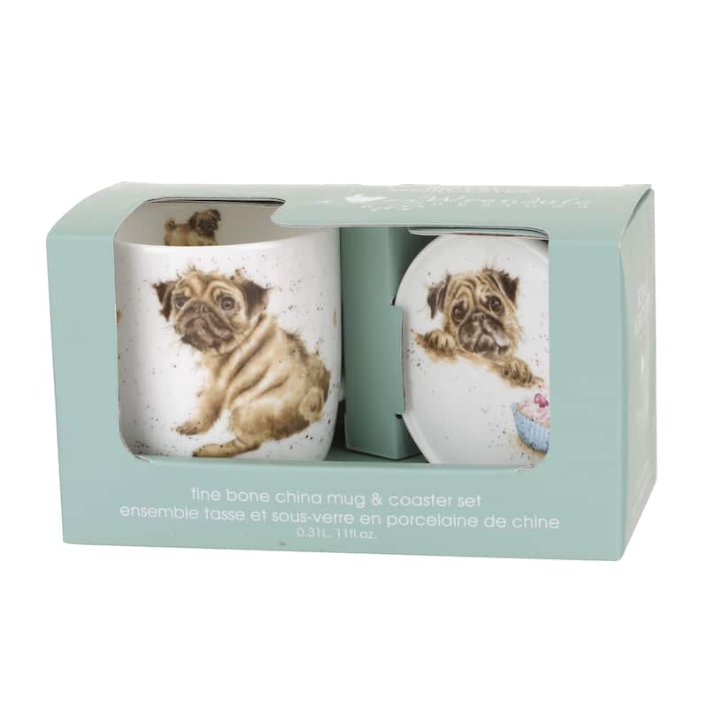 Royal Worcester Wrendale Designs Mug and Coaster Set Assorted Animal