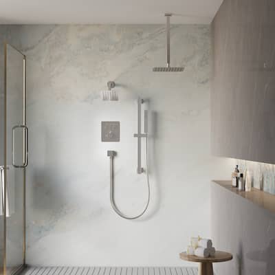 3-Function Dual Shower System With 10in. Square Shower Head With Hand Shower(Valve Included)