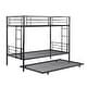 preview thumbnail 6 of 12, Black Twin over Twin Size Metal Bunk Bed with Trundle