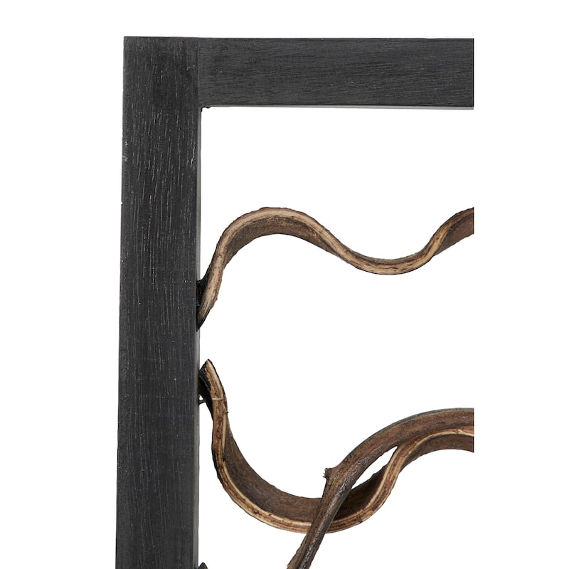 Teak Wood Tree Branch Wall Decor with Black Frame - Brown - Roche River Decor
