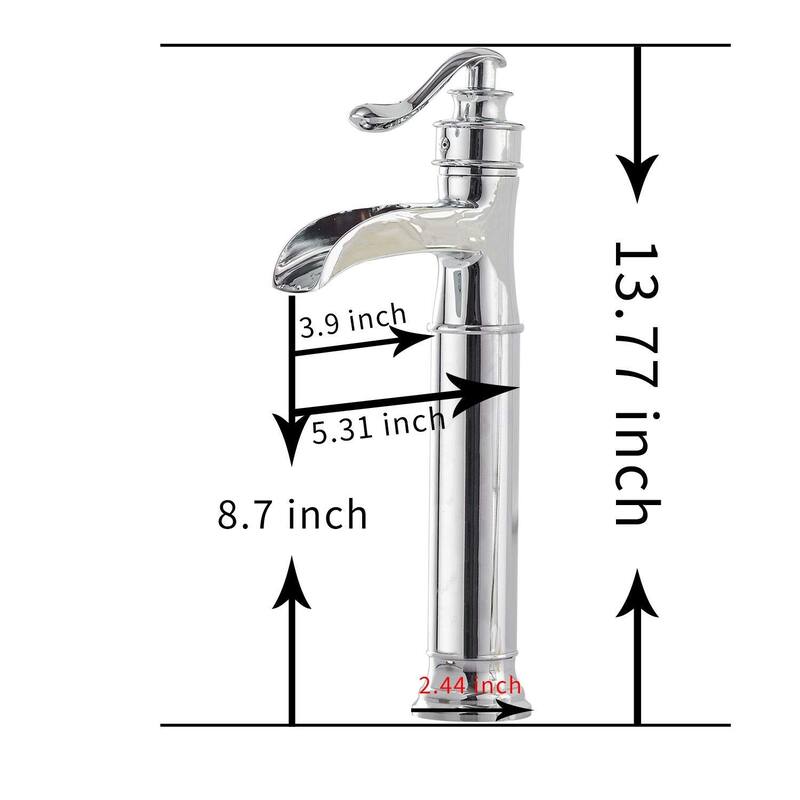WIZ Waterfall Single Hole Single-Handle Vessel Bathroom Faucet