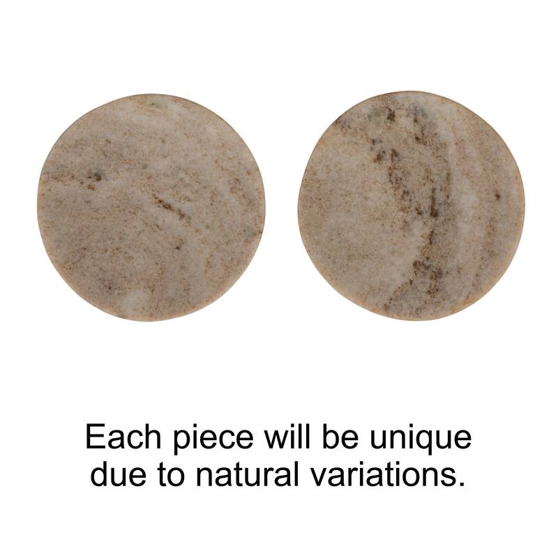 Marble Round Soapdish - 5.0"L x 5.0"W x 1.0"H