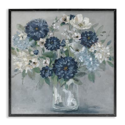Stupell Blue Mums Mixed Bouquet Framed Giclee Art Design By Carol Robinson