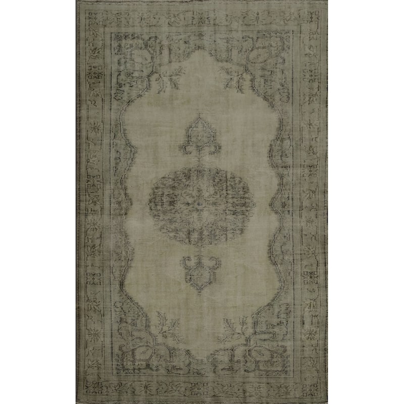 Hand Knotted Oriental 100% Wool Carpet Transitional Traditional Beige & Ivories Anatolian Area Rug - 9' 6'' X 5' 10''