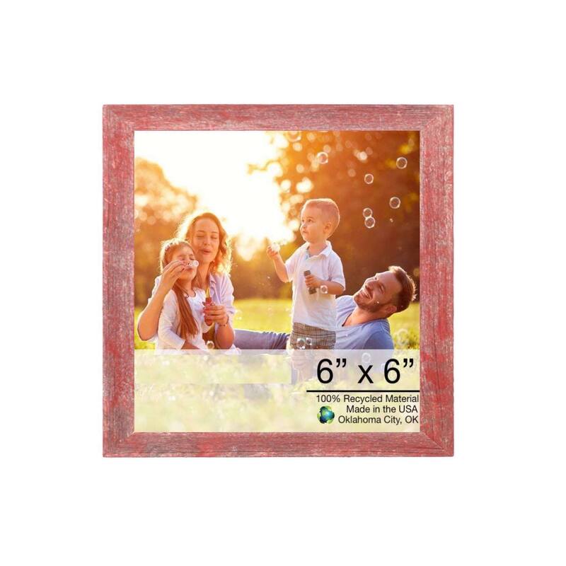 6" x 6" Rustic Farmhouse Red Wood Frame