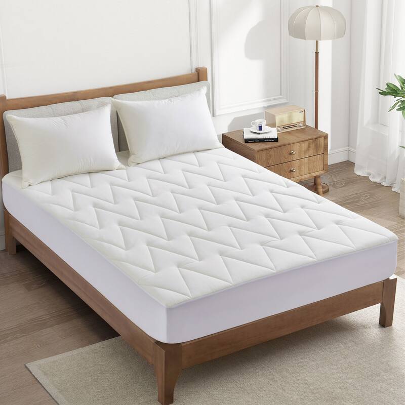 Soft Cooling Waterproof Quilted Mattress Pad with Elastic Deep Pocket