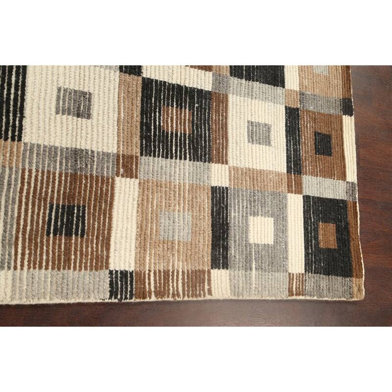Geometric Contemporary Moroccan Oriental Wool Area Rug Handmade - 5'6" x 7'6"