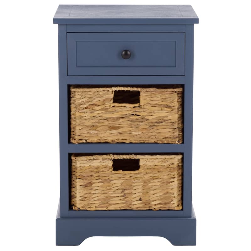 SAFAVIEH Alverta Red Storage Side Table - 15.9" x 13" x 27.6" - 16"W x 13"D x 26"H - Blue