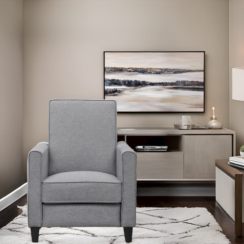 Pushback Recliner Home Theater Chair - Compact Reclining Chair with Armrest and Adjustable Footrest, Ideal for Small Spaces