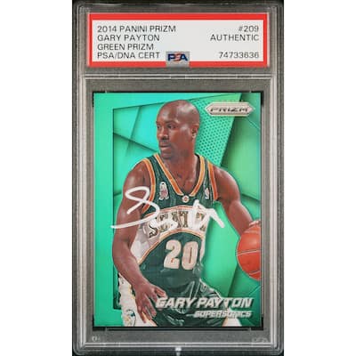 Gary Payton 2014 Panini Green Prizm Signed Basketball Card #209 Auto PSA - 8'6" x 11'6"