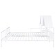 preview thumbnail 13 of 28, Metal Double Twin Size Platform Bed with House-shaped Headboard and Built-in Nightstand, White