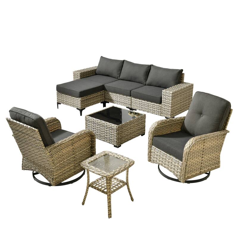 OVIOS 8-Piece Outdoor Chaise Lounge Sofa Set​