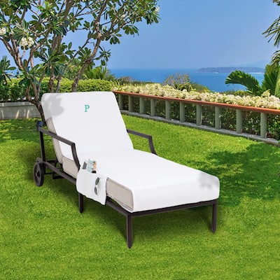 Authentic Hotel and Spa Personalized Standard Size Chaise Lounge Cover with Side Pockets