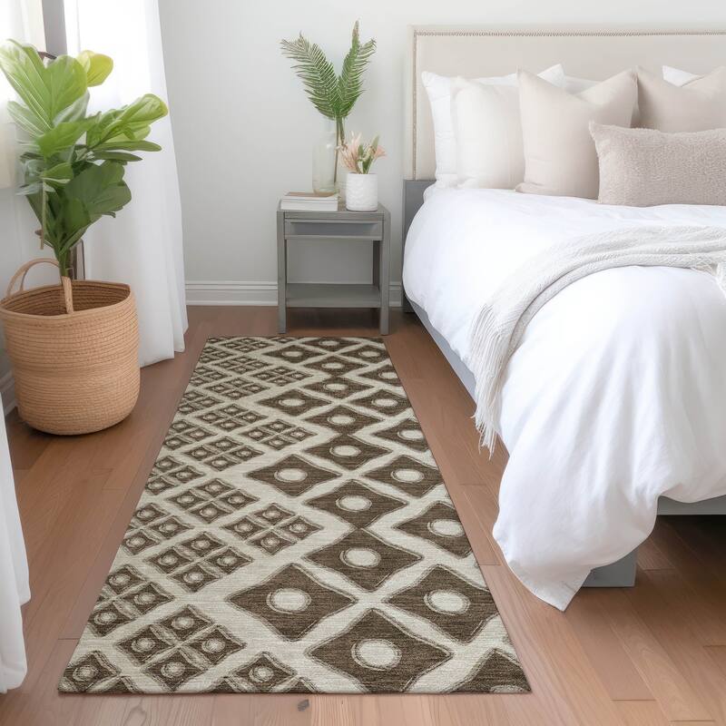 Machine Washable Indoor/ Outdoor Chantille Diamond Rug