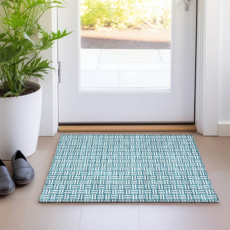 Premium Washable Super Soft Modern Weave Mayfield Rug - Teal - 1'8" x 2'6"