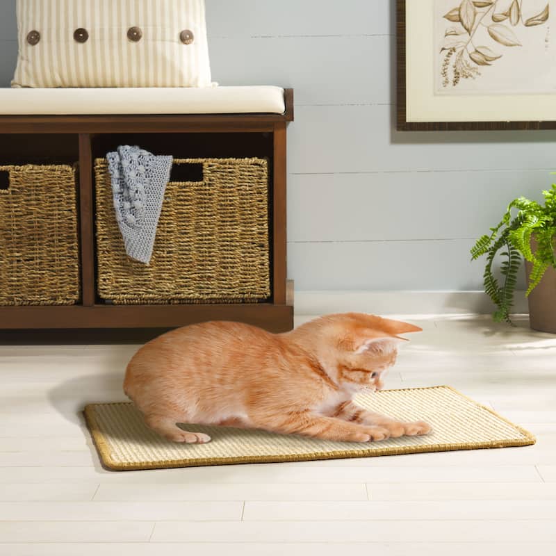 SAFAVIEH Home Sisal Small Boucle Weave Cat Scratch Mat