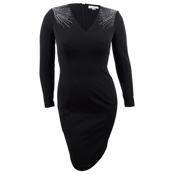 calvin klein embellished sheath dress