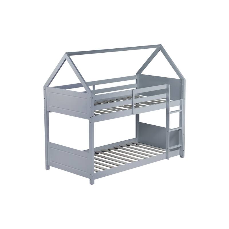 Twin Over Twin House Floor Bunk Bed