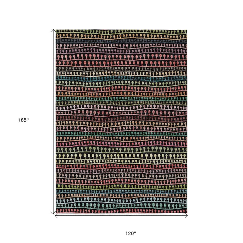 HomeRoots Striped Transitional Rectangle Outdoor Rug