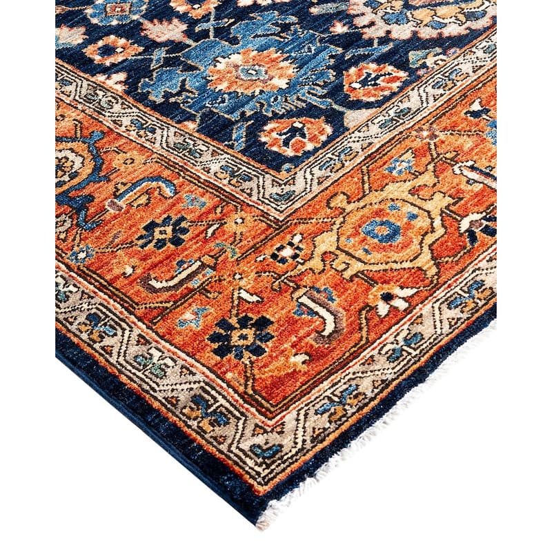 Serapi One-of-a-Kind Hand-Knotted Area Rug - Blue, 6' 5" x 9' 1" - 6' 5" x 9' 1"
