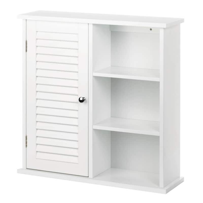 26.75" White Contemporary Wall Cabinet with Shelves