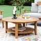 preview thumbnail 1 of 5, Cambridge Casual Leon Teak Outdoor Patio Round Coffee Table Natural Teak