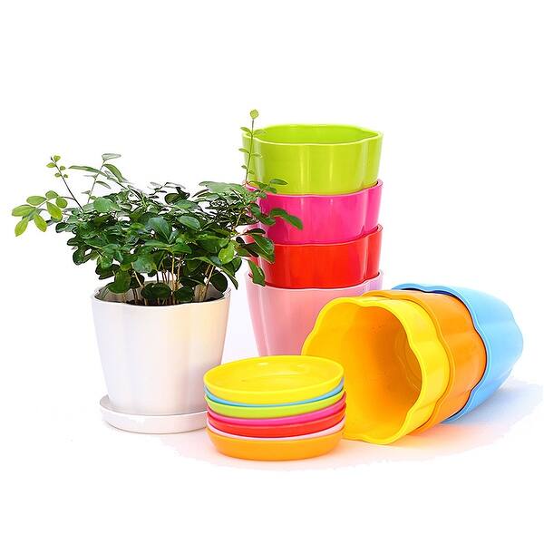 Table Decoration Plant Container Planter Holder Flower Pot Tray Black Overstock 17635763