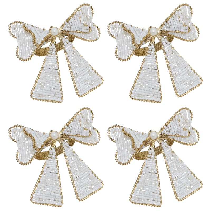 Beaded Bow Napkin Ring (Set of 4)