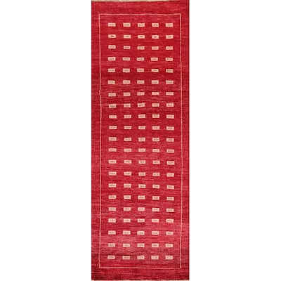 Gabbeh Kashkoli Oriental Wool Runner Rug Hand-knotted Hallway Carpet - 2'7" x 8'4"