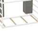 preview thumbnail 28 of 26, Twin Size House Bed Wooden Kids Bed Floor Bed with Fence and Semi-Enclosed Roof, 2 Movable Wardrobes Practical and Functional