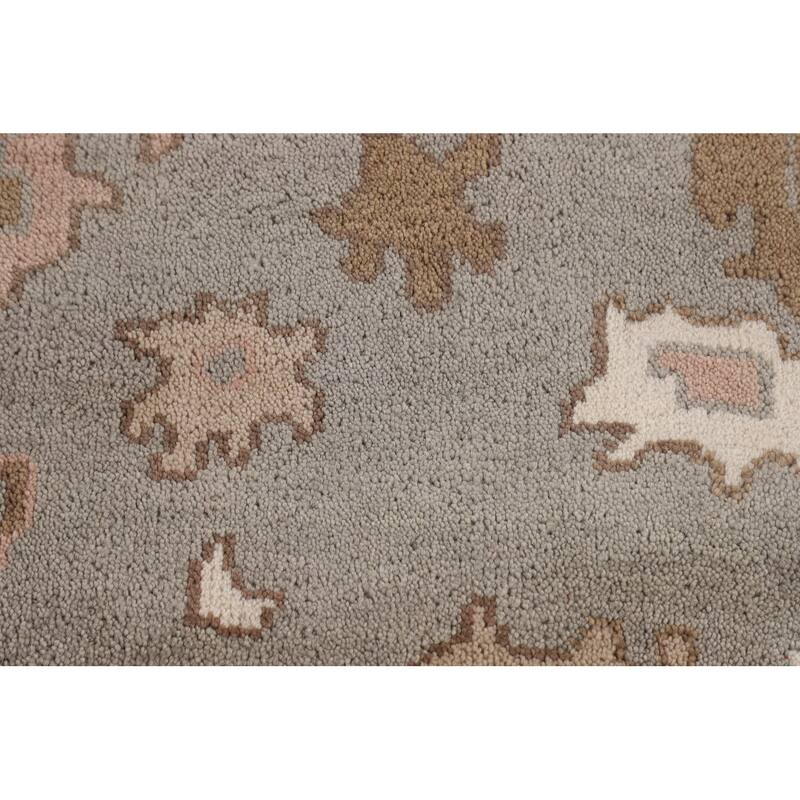 Gray Oushak Indian Area Rug Handmade Wool Carpet - 8'9"x 11'7"