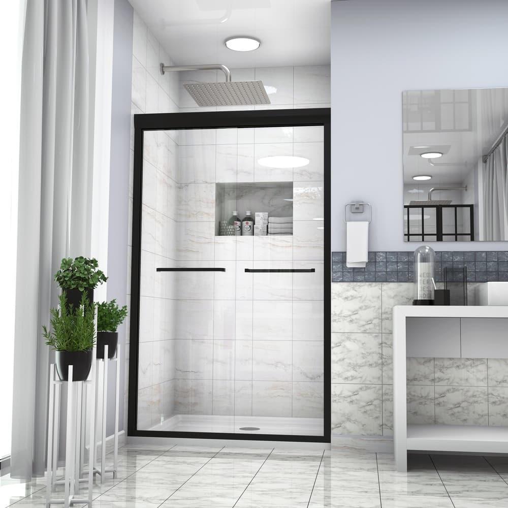 48" W x 76"H Framed Double Sliding Shower Doors - 48'' x 0.32'' x 76''