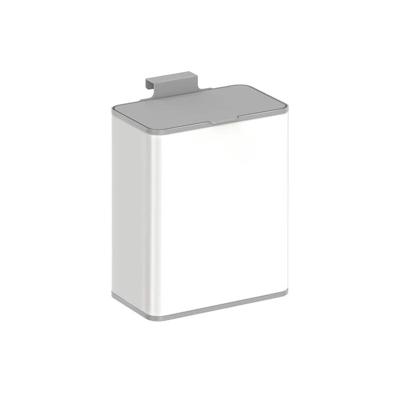 2.1 Gallon Hanging Trash Can with Lid for Kitchen Cabinet Wall Mounted or Countertop Use