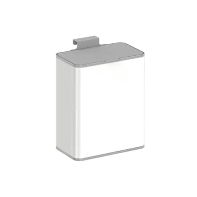 2.1 Gallon Hanging Trash Can with Lid for Kitchen Cabinet Wall Mounted or Countertop Use