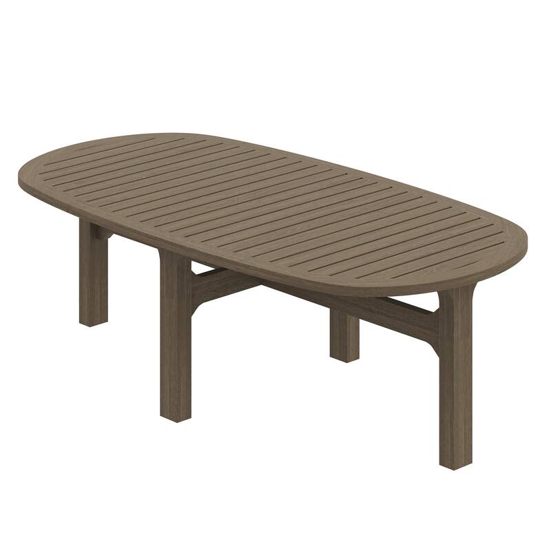 Saratoga Oval Outdoor Patio Teak Wood Coffee Table