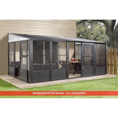 Sojag Charleston 10 x 10 ft Dark Grey Wall Solarium