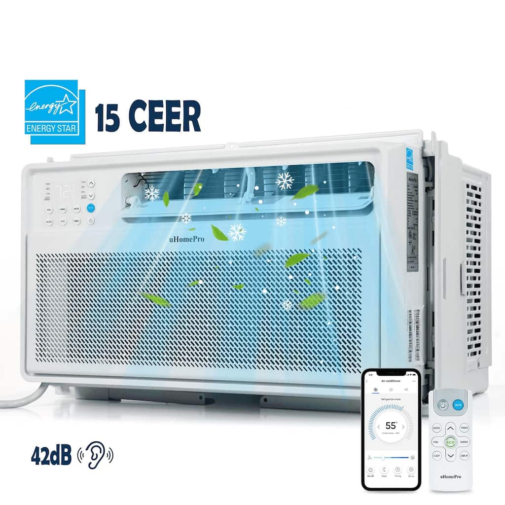 Window Air Conditioner w/WiFi Connectivity and Turbo Fast Cooling，Easy Installation，Filter Maintenance Alert