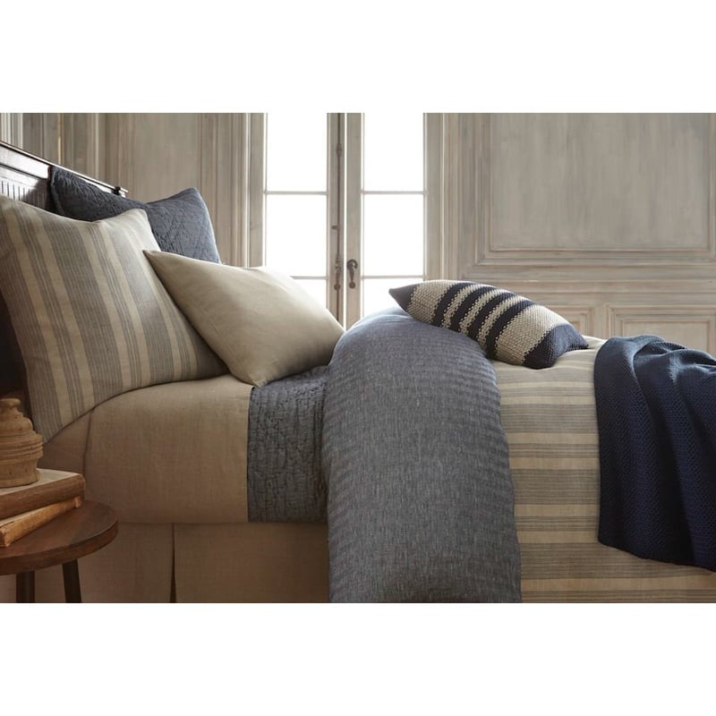Noah. Linen, Blue, Duvet Cover Set