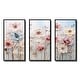 preview thumbnail 3 of 5, Designart "White And Pink Floral Wonderland" Floral Framed Wall Art Set of 3 - Traditional White Wall Art Decor 3 Pieces