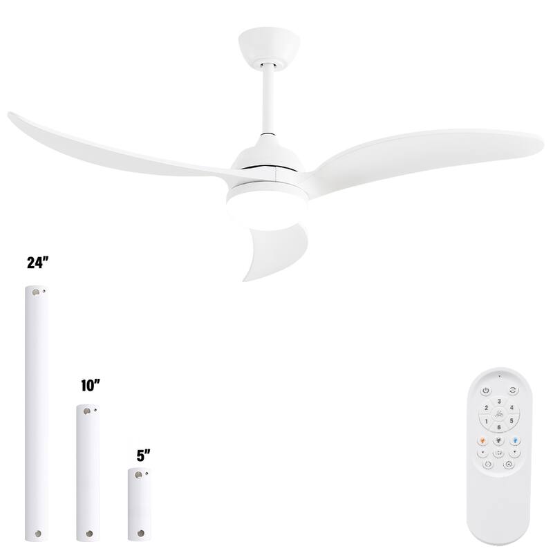Sofucor 45 Inch Ceiling Fan with Light and Remote,Indoor/Outdoor with 3-Timer,Low Profile Quiet for Bedroom Living Room Patio