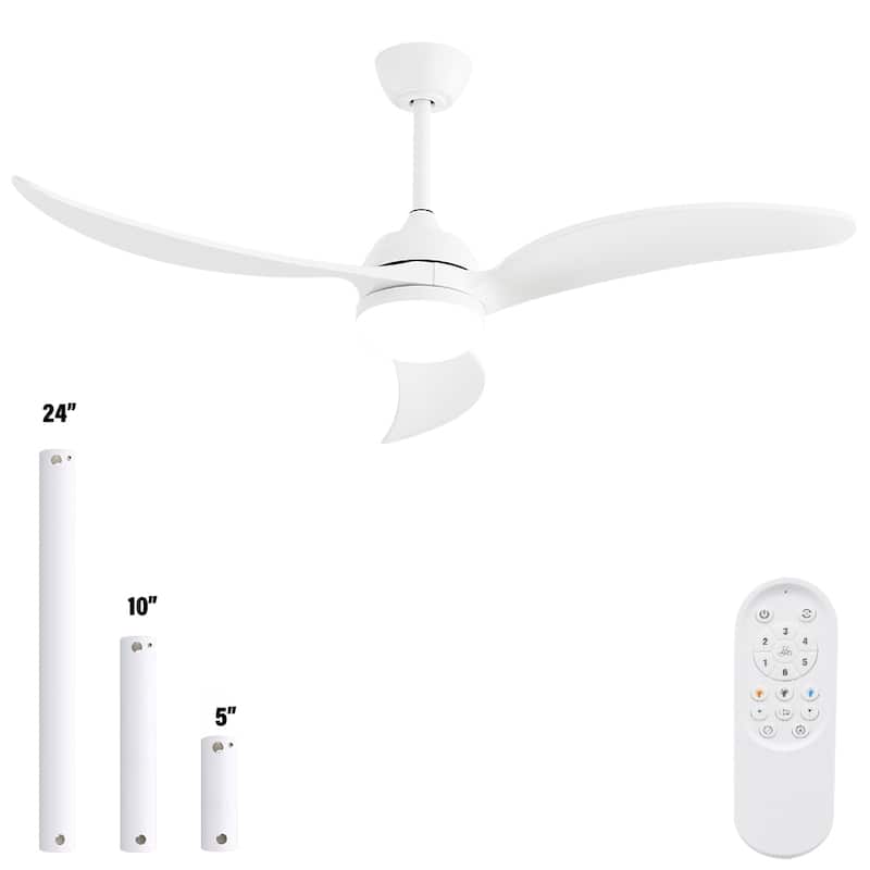 Sofucor 42 Inch Low Profile Flush Mount Ceiling Fan with Light, Remote Control, 5 ABS Blades,Reversible Quiet DC Motor