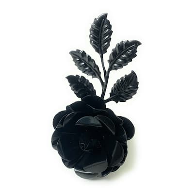 VIBHSA Flower Napkin Rings Set of 4 (Black Rose)