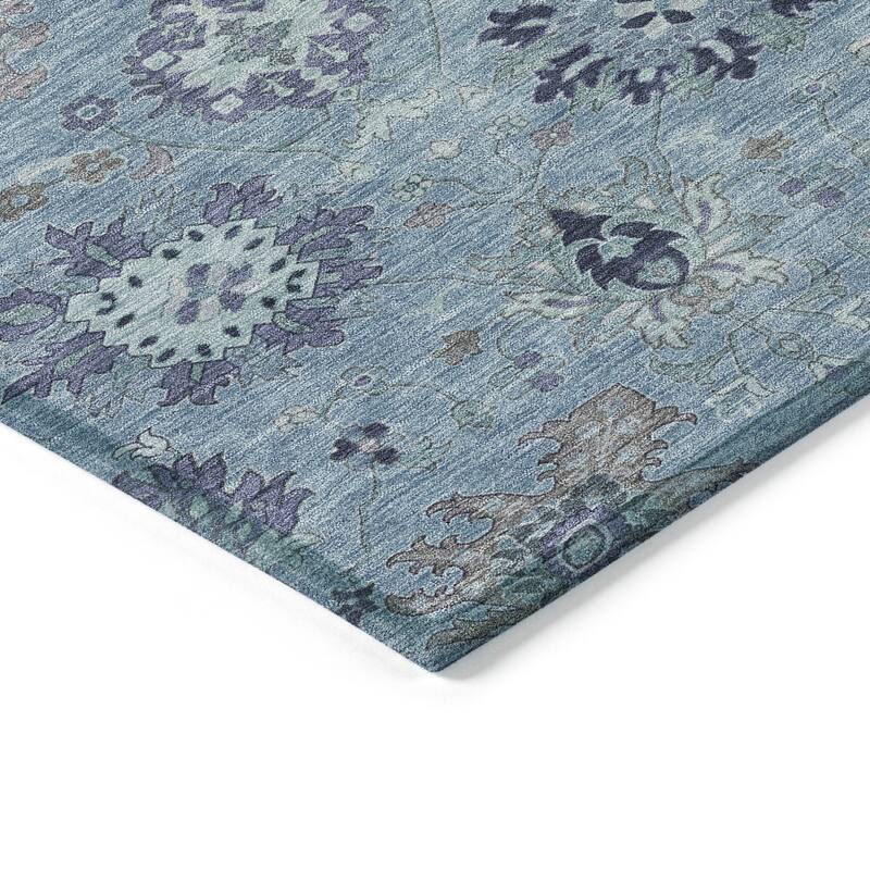 Machine Washable Indoor/ Outdoor Vintage Traditional Chantille Rug