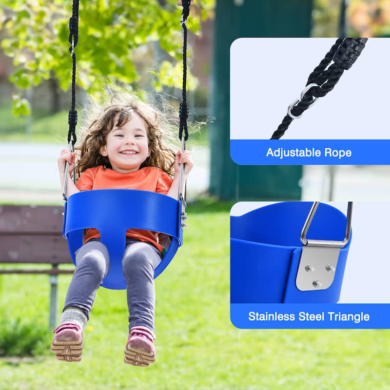 Hapfan 440lbs Heavy Duty Metal A-frame Swing Sets for Backyard with Toddler Swing, Belt Swing, Saucer Swing