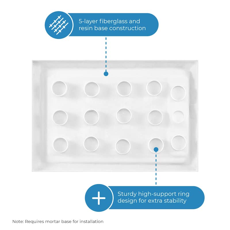 OVE DECORS Adena White Shower Base 60x36 in white