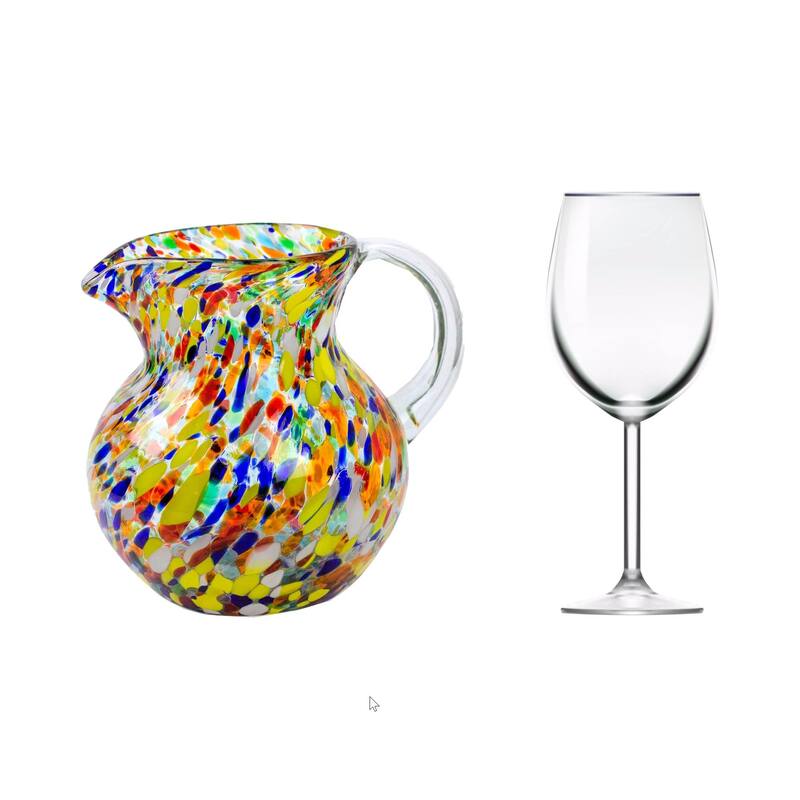 Blown glass pitcher Confettin