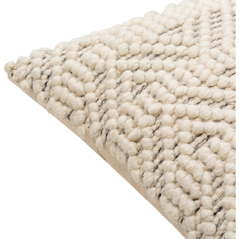 Liyana Textured Chevron Farmhouse Cottage Throw Pillow