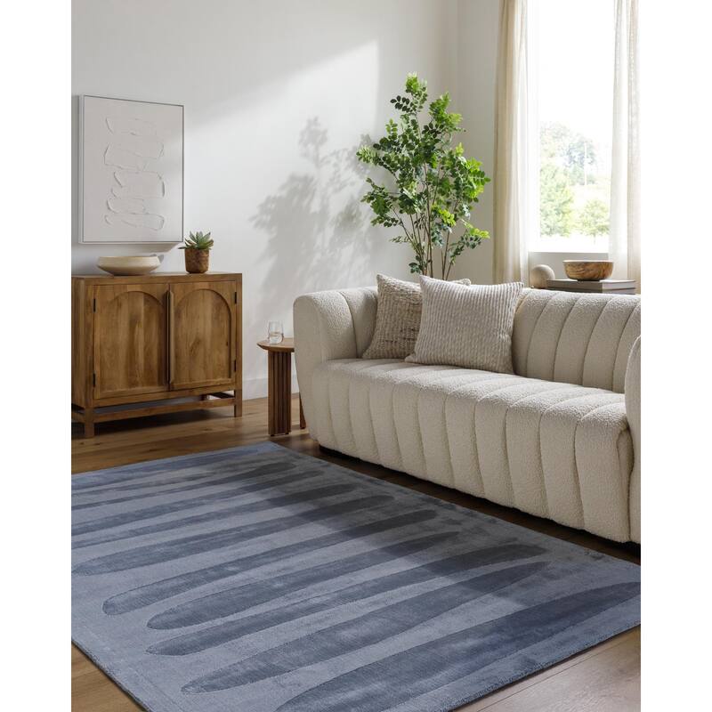 Elexis Casual Stripe Area Rug - 10' x 14' - Blue