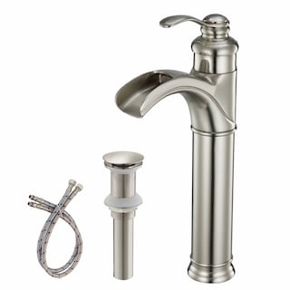 Vibrantbath Waterfall Bathroom Vessel Sink Faucet with Drain